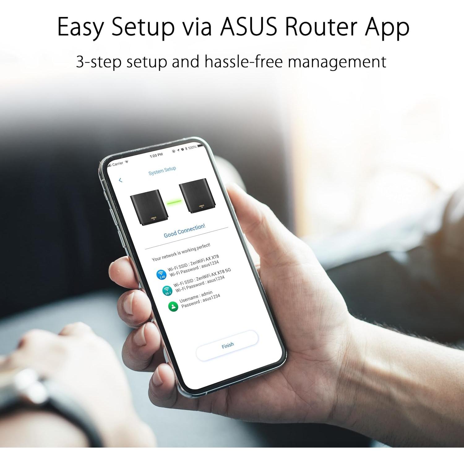 ASUS ZenWiFi AX6600 Mesh WiFi 6 Carbón - Cobertura 255 m²
