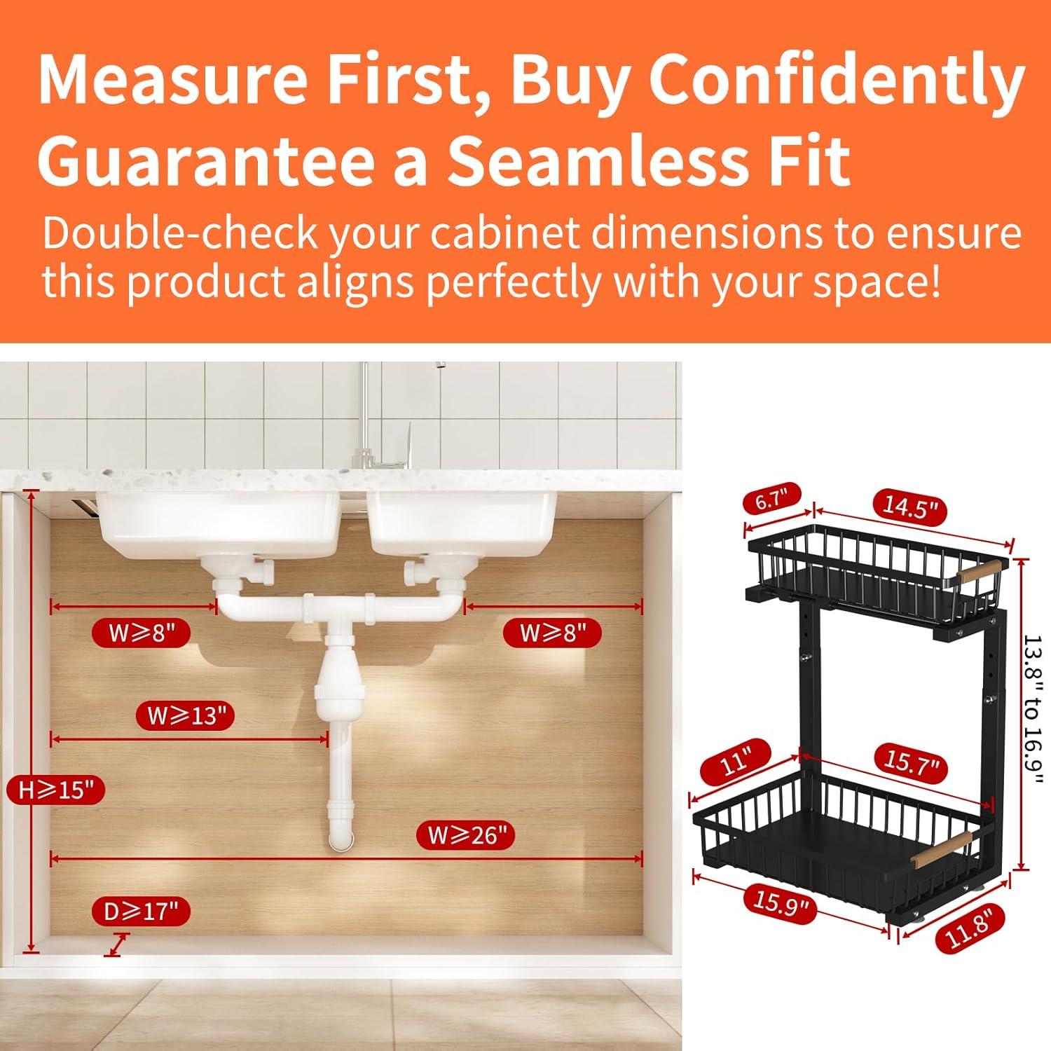 Organizador Bajo Fregadero FapZox Metal Ajustable 2 Niveles