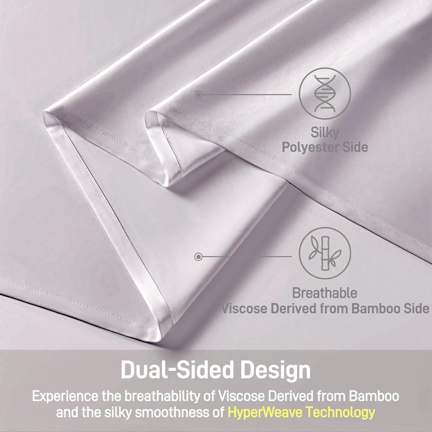 Sábanas de lujo Alkyonos 3 piezas Individual Viscosa Bambú Gris