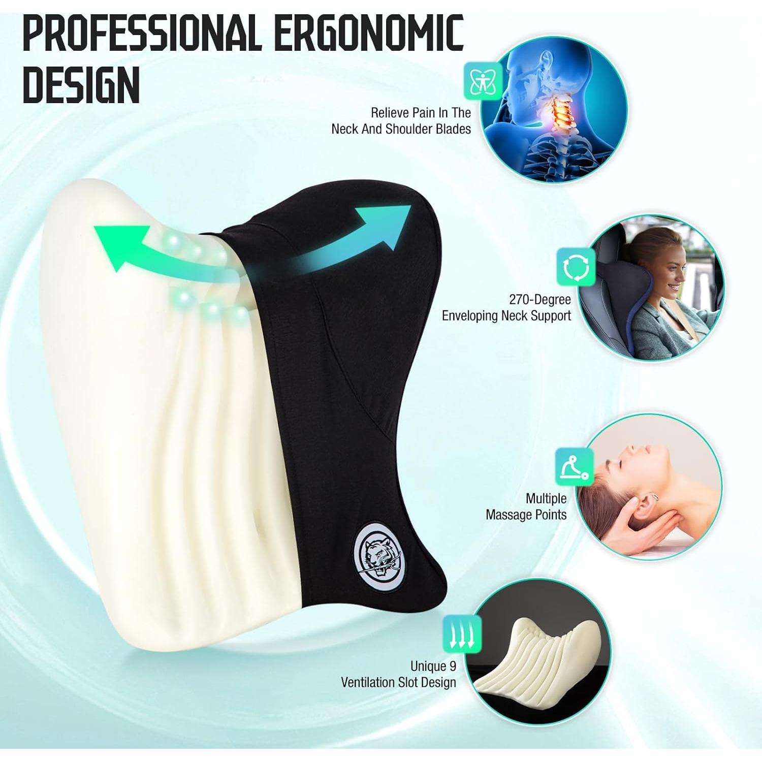 Almohada de Cuello TKLoop Espuma Viscoelástica Ajustable - Negro