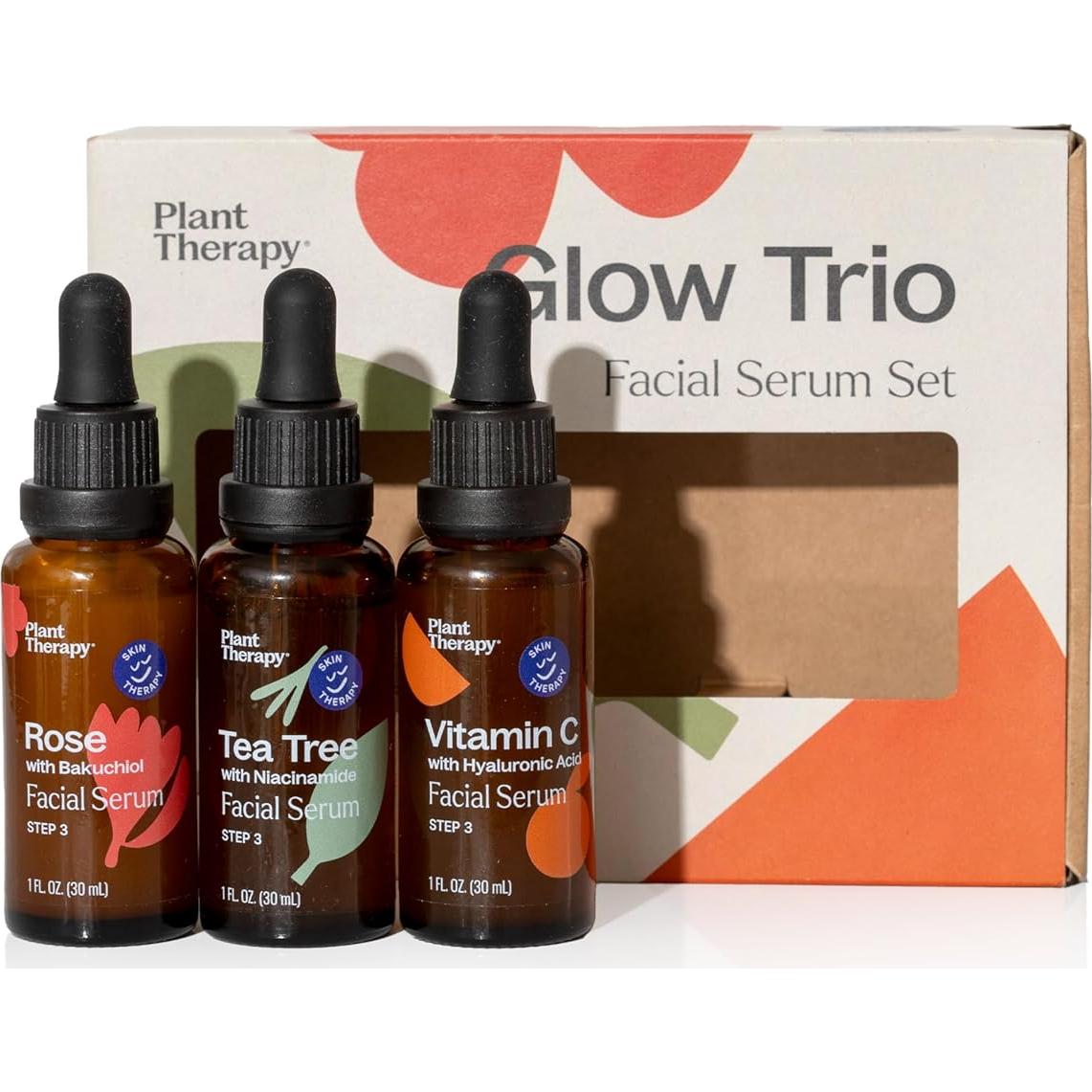 Conjunto de Suero Facial Plant Therapy 3 x 30 ml Vitamina C, Rosa y Árbol de Té