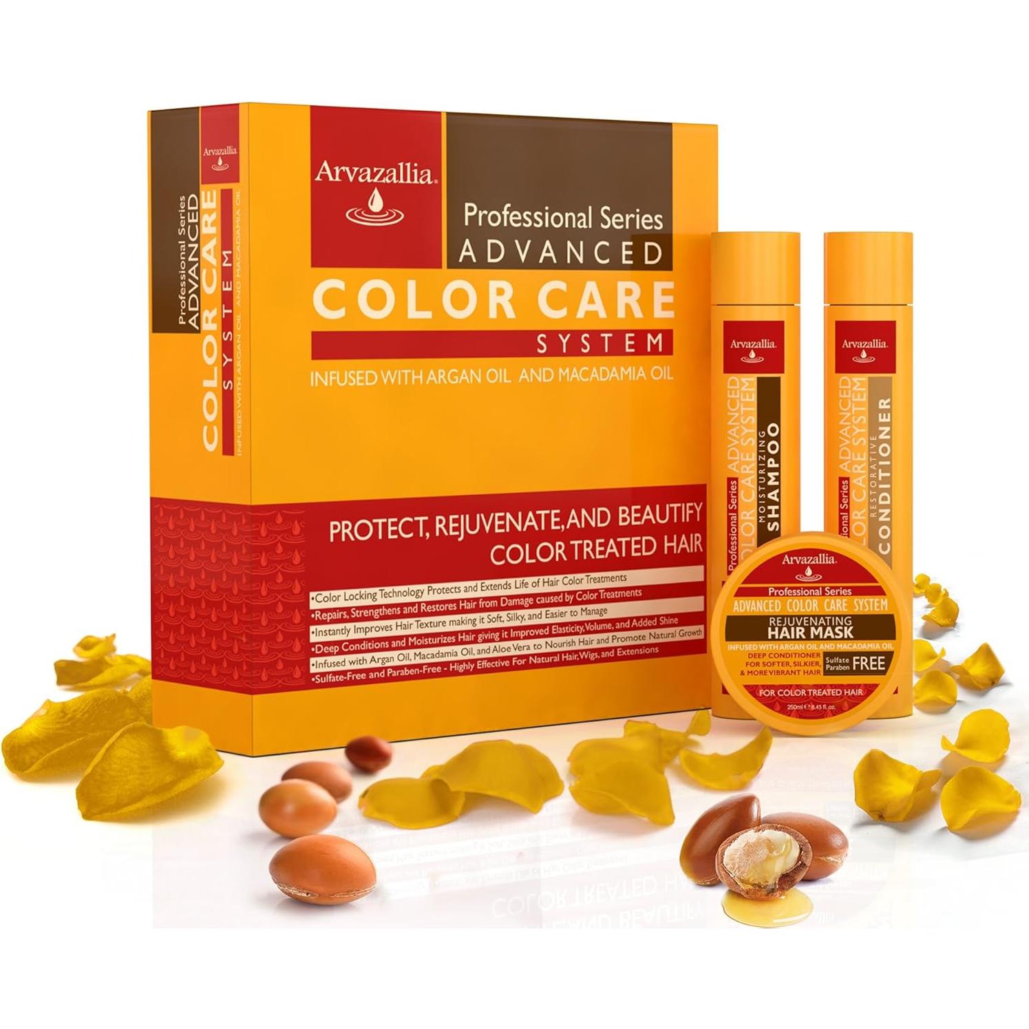 Conjunto Champú y Acondicionador Sin Sulfatos Arvazallia 3 Pzas