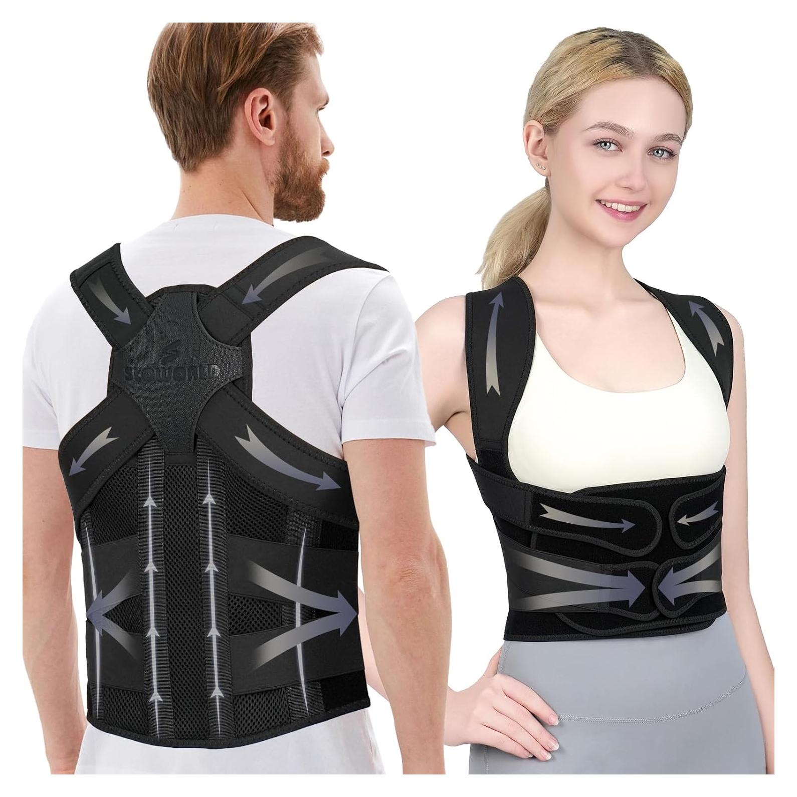 Corrector de Postura SLOWORLD Faja Espalda Ajustable Negro S