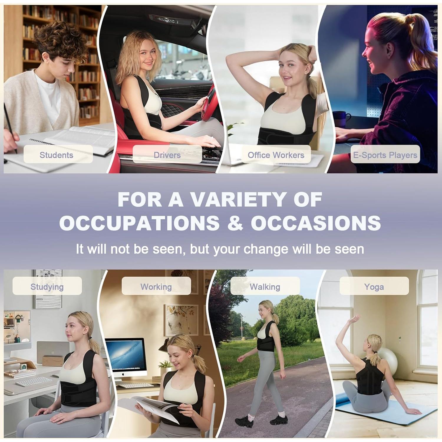 Corrector de Postura SLOWORLD Faja Espalda Ajustable Negro S