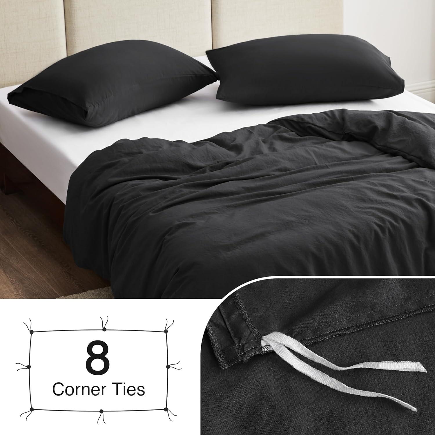 Funda de Edredón EXQ Home 60x80 cm Negra Suave y Lavable