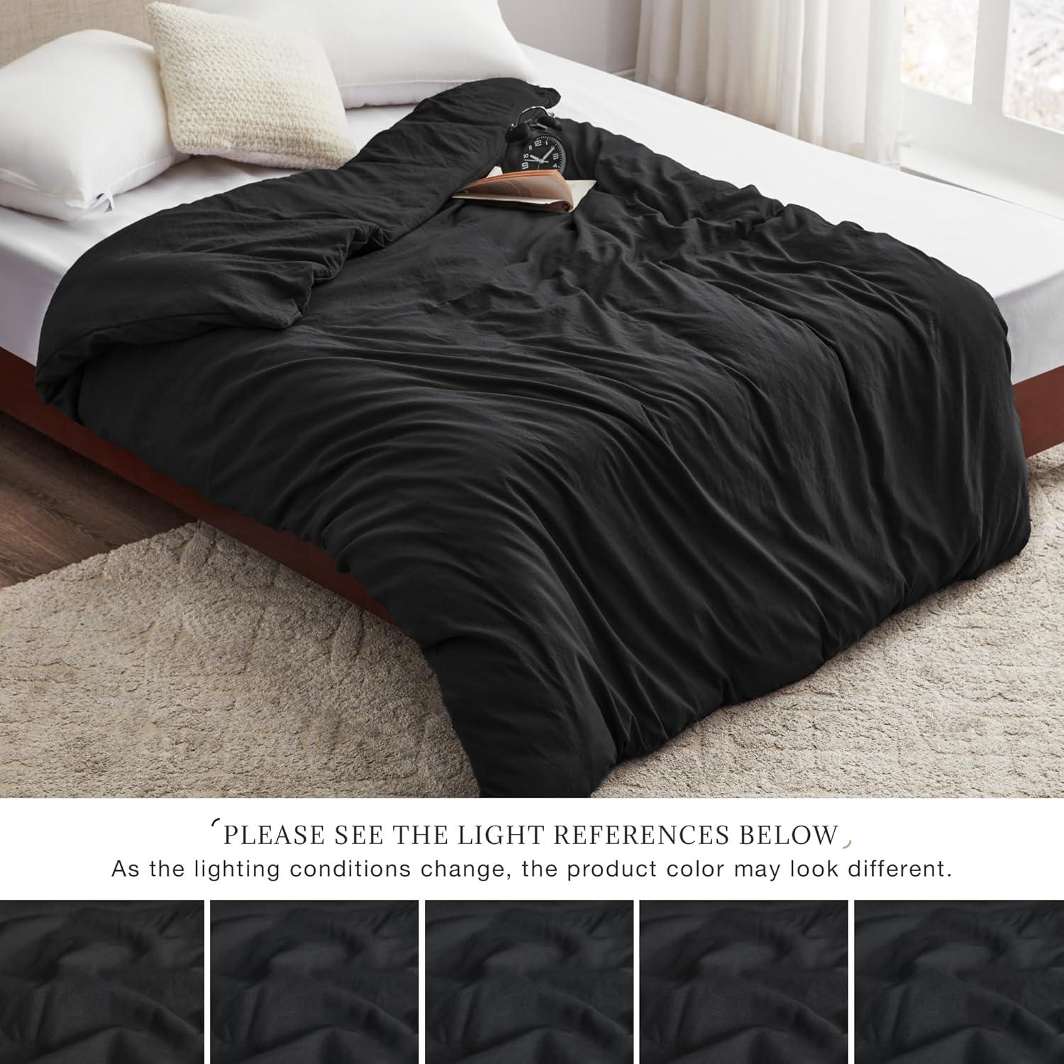 Funda de Edredón EXQ Home 60x80 cm Negra Suave y Lavable