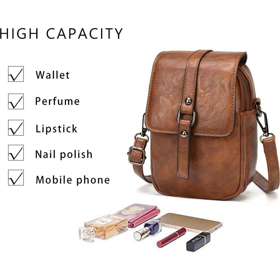 Bolso Cruzado de Cuero PU MyFriday para Mujeres - Marrón