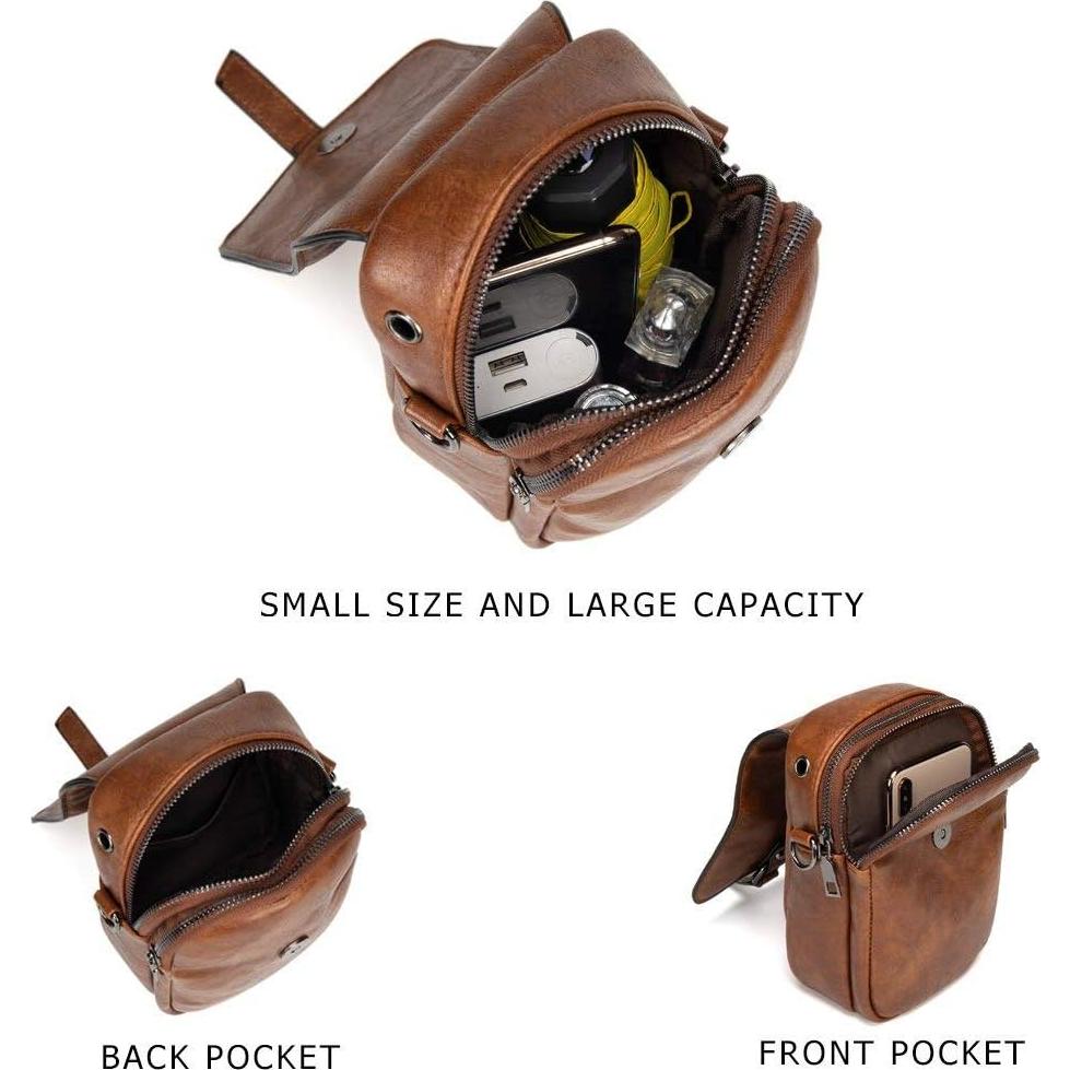 Bolso Cruzado de Cuero PU MyFriday para Mujeres - Marrón