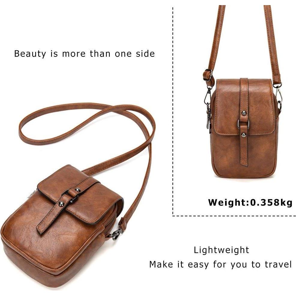 Bolso Cruzado de Cuero PU MyFriday para Mujeres - Marrón