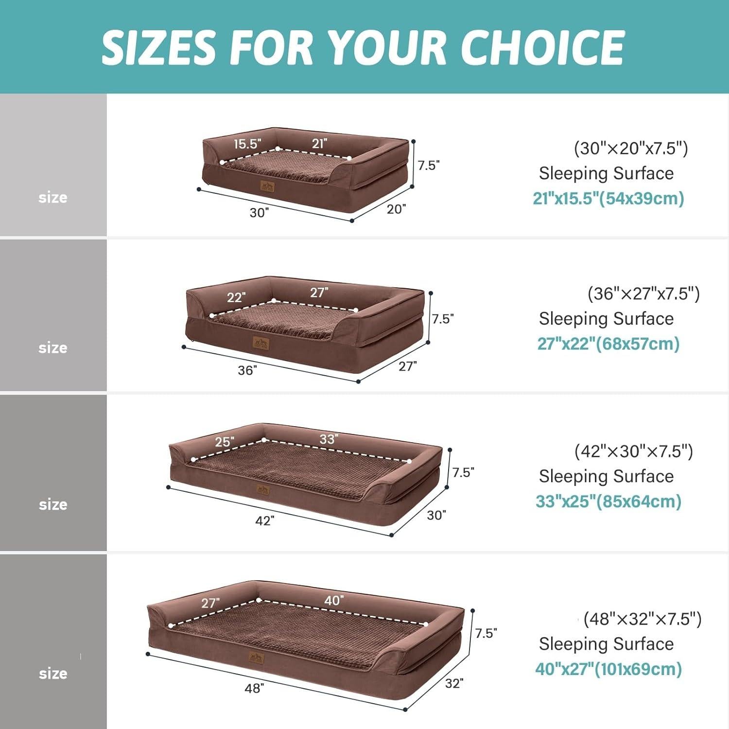 Cama ortopédica para perros COZY KISS 76x50 cm marrón