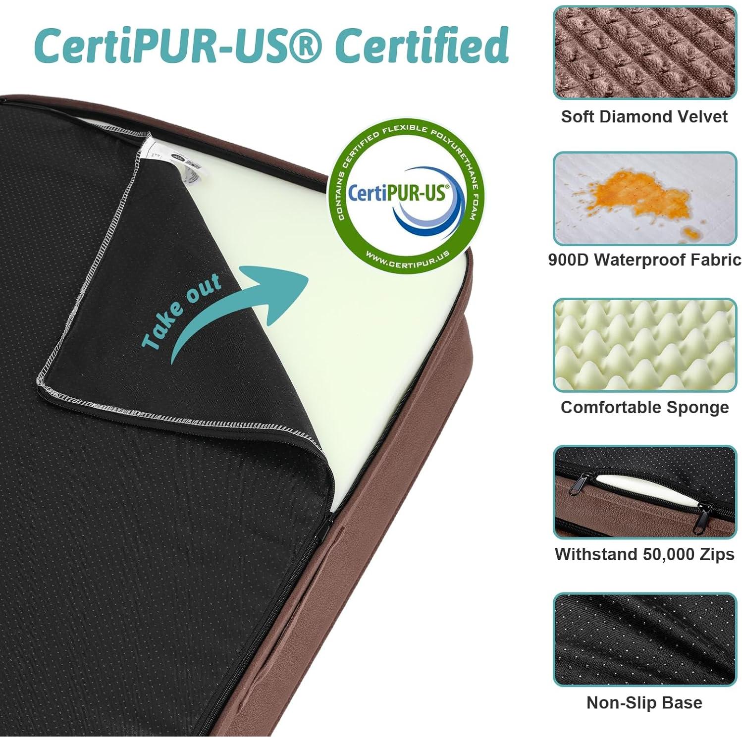 Cama ortopédica para perros COZY KISS 76x50 cm marrón