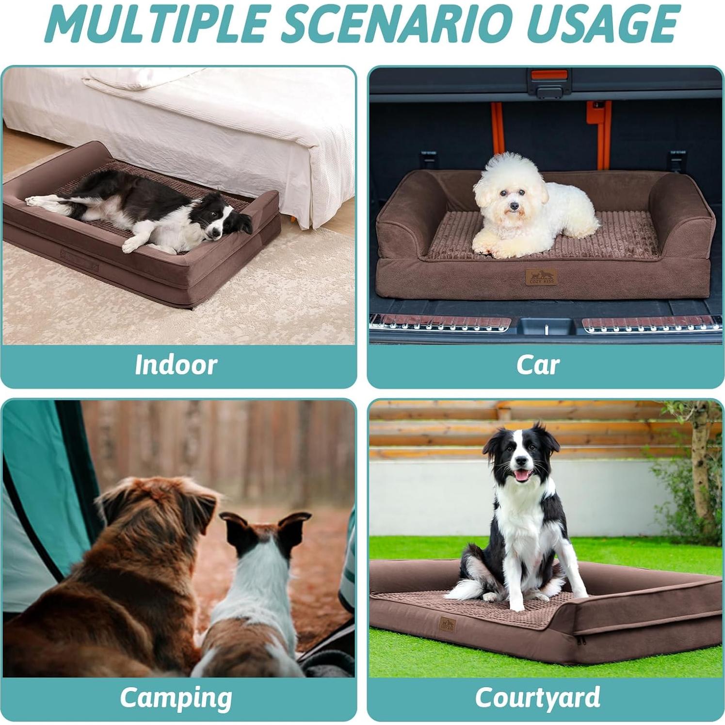 Cama ortopédica para perros COZY KISS 76x50 cm marrón