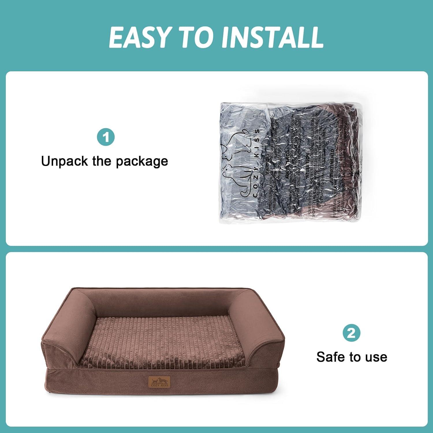 Cama ortopédica para perros COZY KISS 76x50 cm marrón