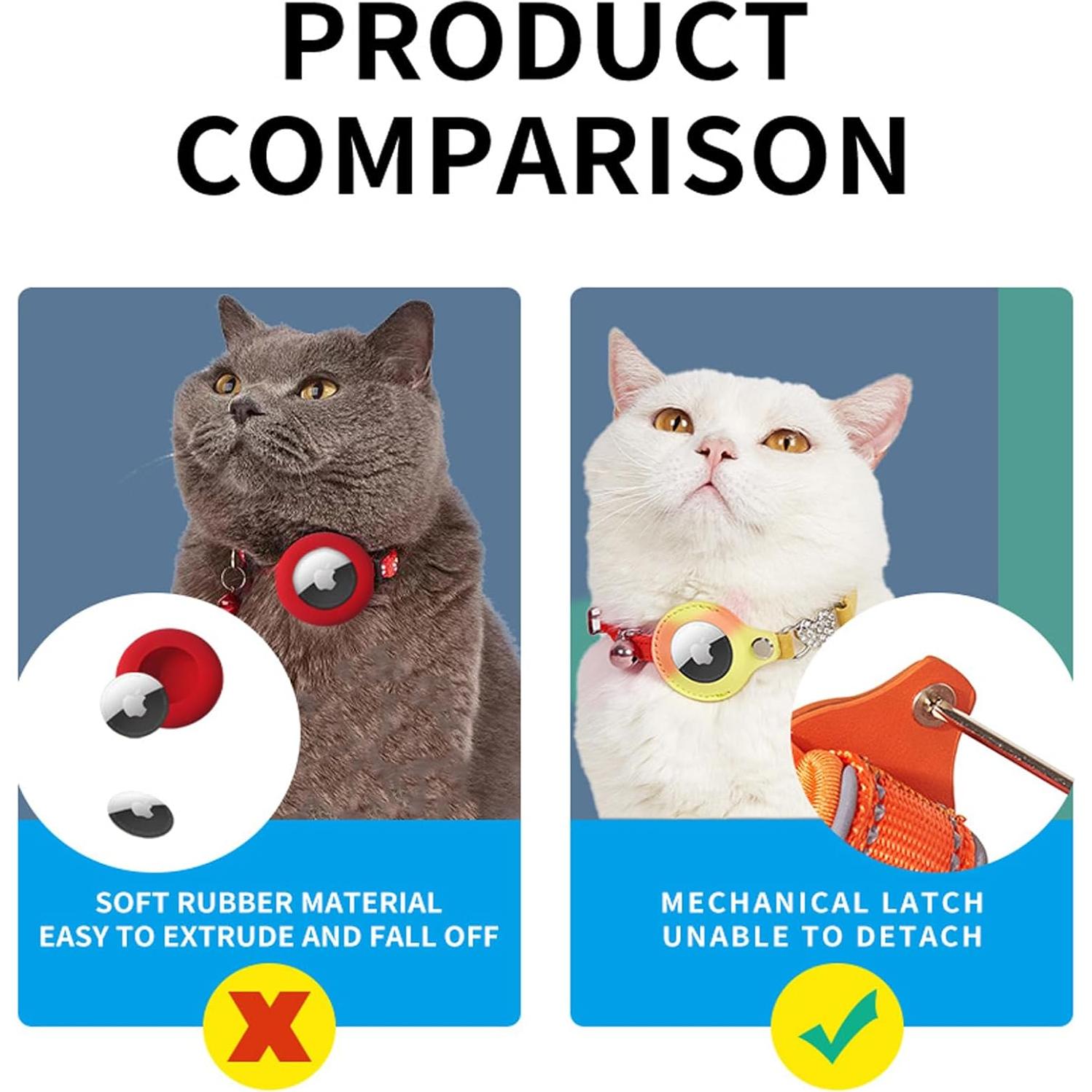 Collar GPS para Gato ANNUOZE con Air Tag - Cuero Negro 28-30 cm