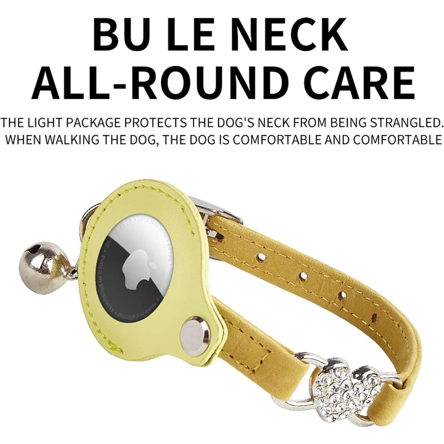 Collar GPS para Gato ANNUOZE con Air Tag - Cuero Negro 28-30 cm