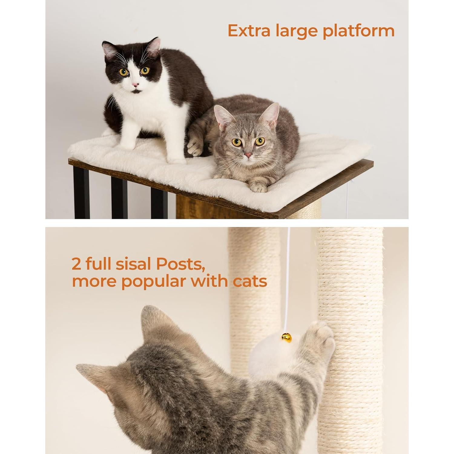 Árbol Rascador para Gatos FourFurPets 90 cm 3 Niveles Marrón