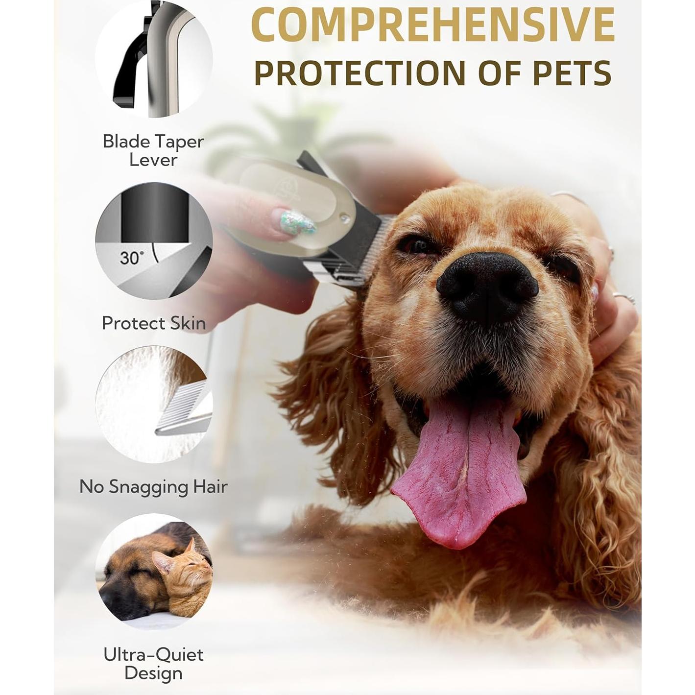 Cortadora de Pelo para Mascotas E-Hunter 12V Silenciosa con 10 Peines