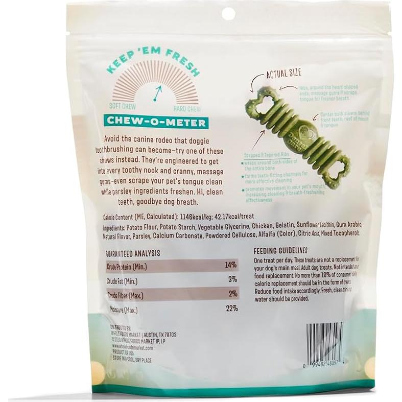 Golosinas Dentales Sin Granos Whole Paws 396g para Perros 2-9kg