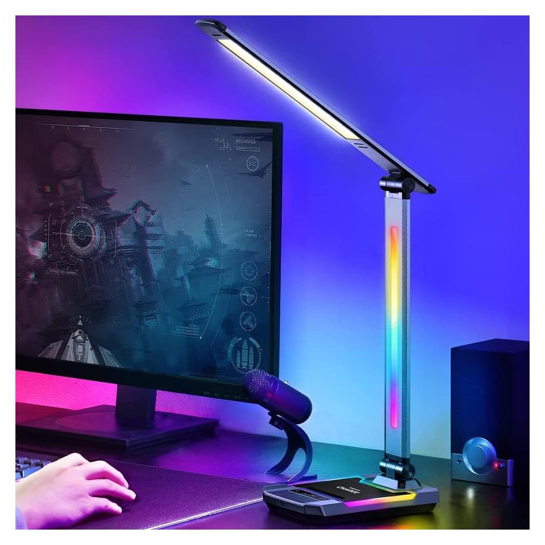 Lámpara de Escritorio Gaming WILIT G1 LED RGB Cargador Inalámbrico