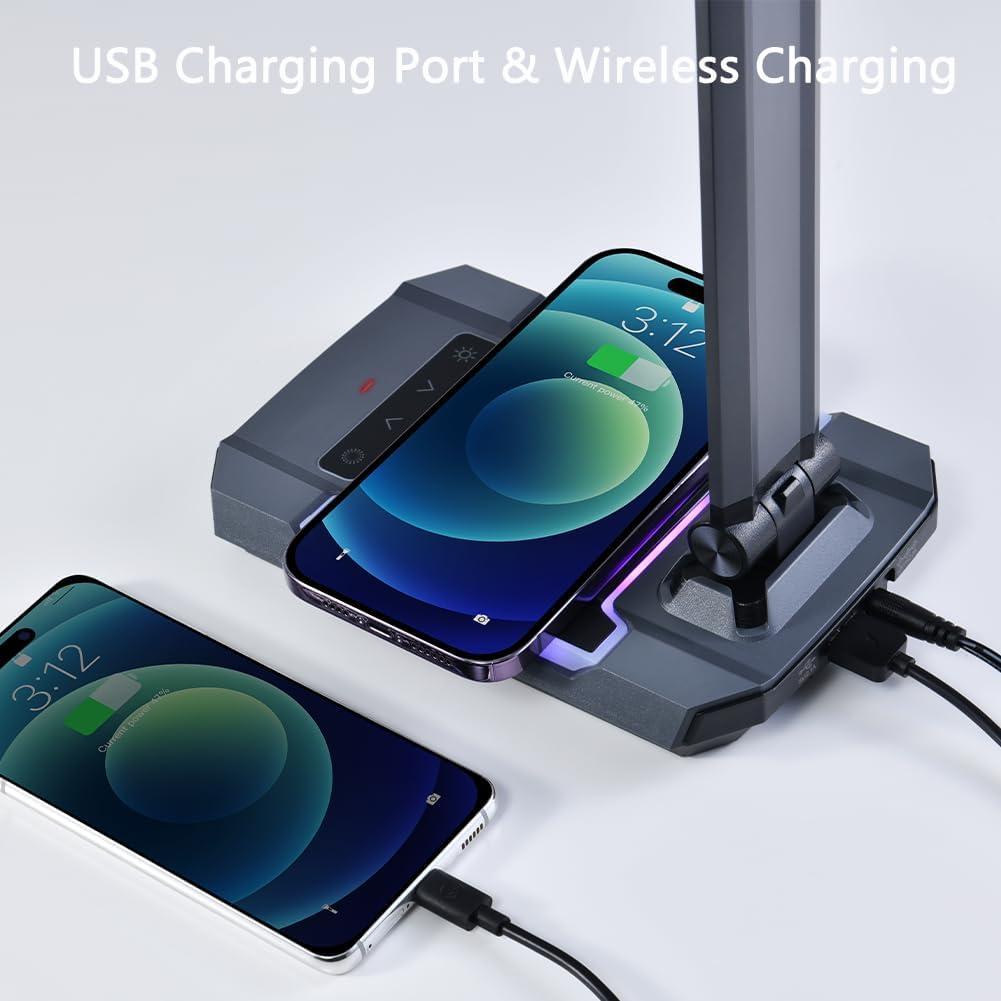 Lámpara de Escritorio Gaming WILIT G1 LED RGB Cargador Inalámbrico