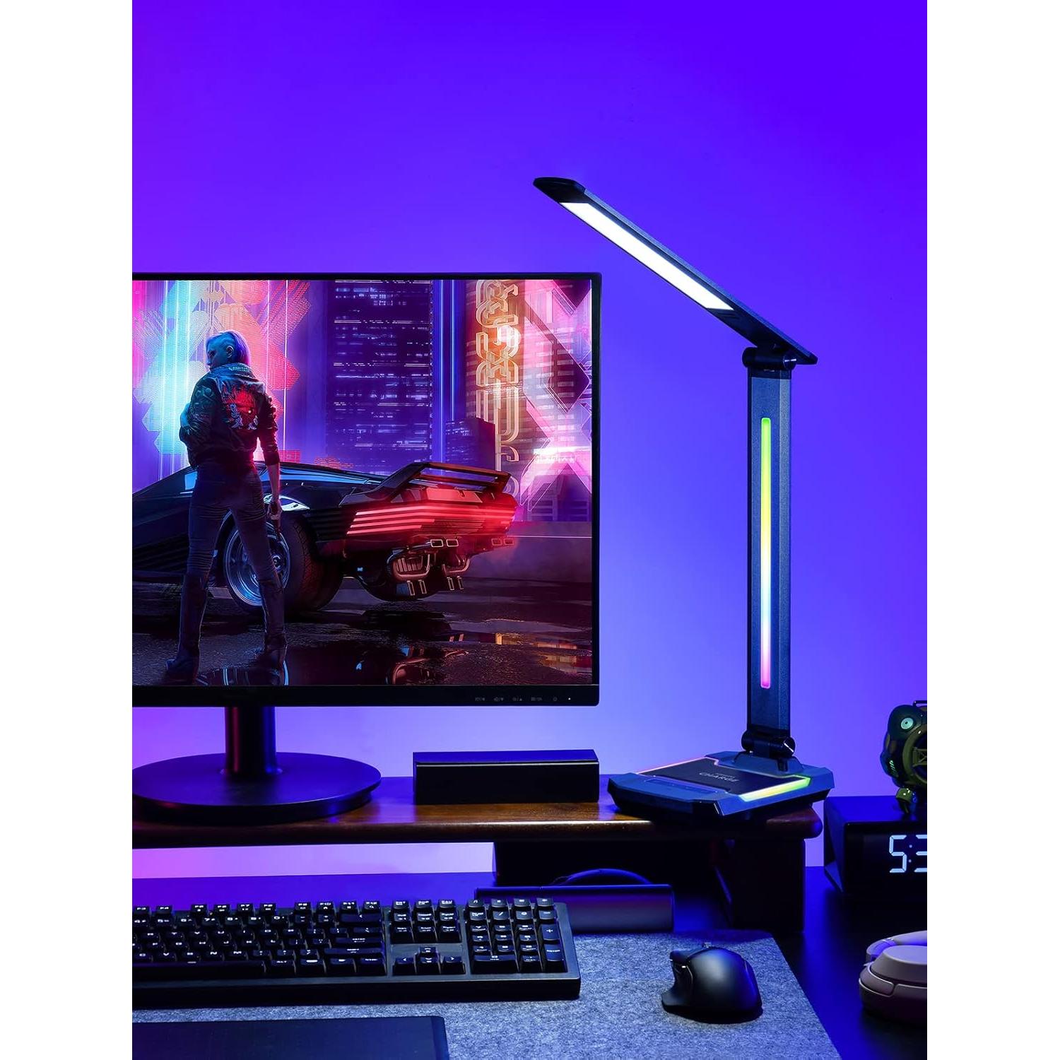 Lámpara de Escritorio Gaming WILIT G1 LED RGB Cargador Inalámbrico
