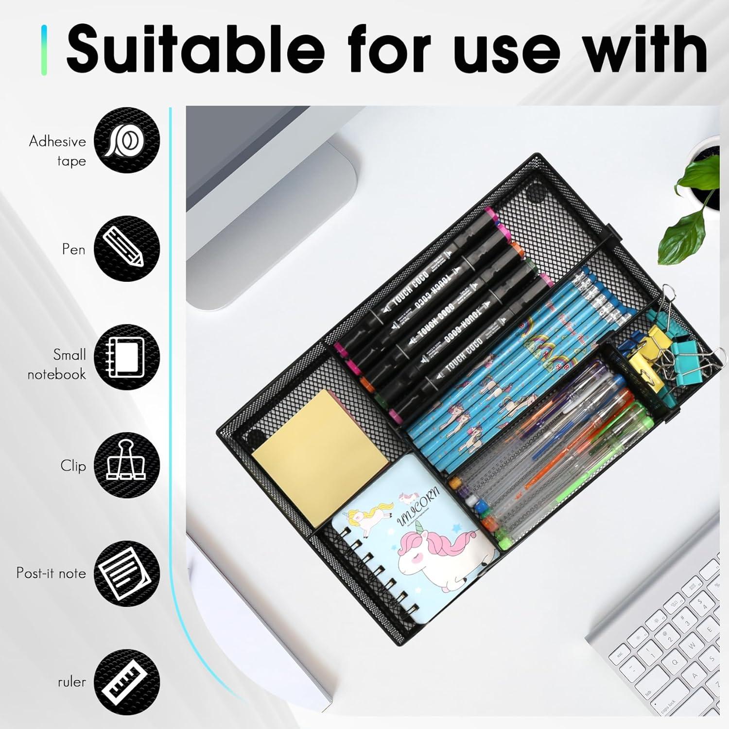 Organizador de Cajón de Escritorio EsOfficce 32x21 cm Malla Metálica