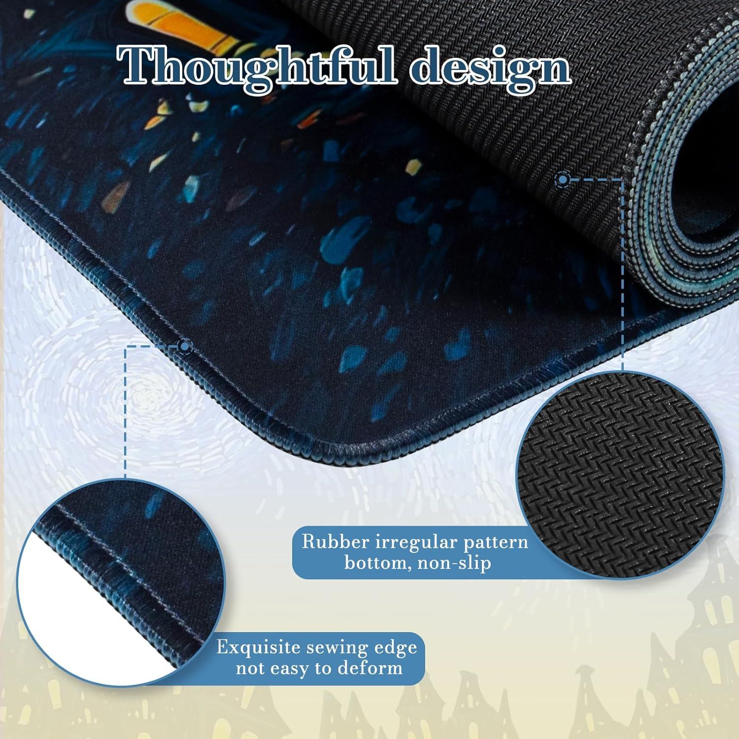 Alfombrilla de Escritorio iCasso XL Gato Negro 90x40 cm Antideslizante