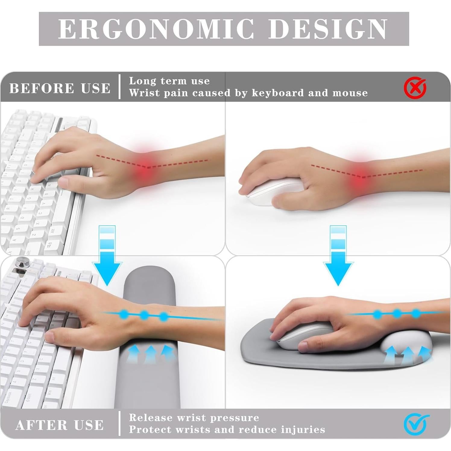 Soporte Ergonómico para Muñeca CFHYZAZNCL Gris Claro