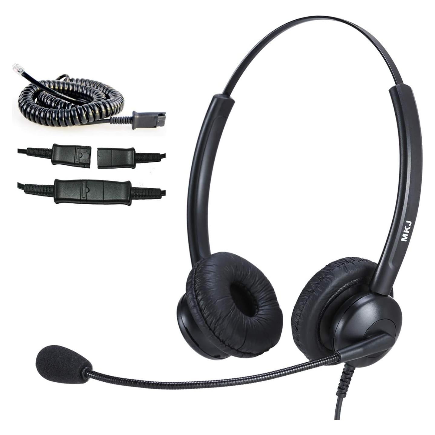 Auricular MKJ Doble Oído con Micrófono para Teléfonos Cisco RJ9