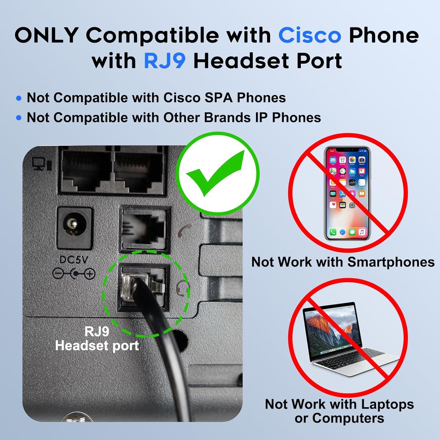 Auricular MKJ Doble Oído con Micrófono para Teléfonos Cisco RJ9
