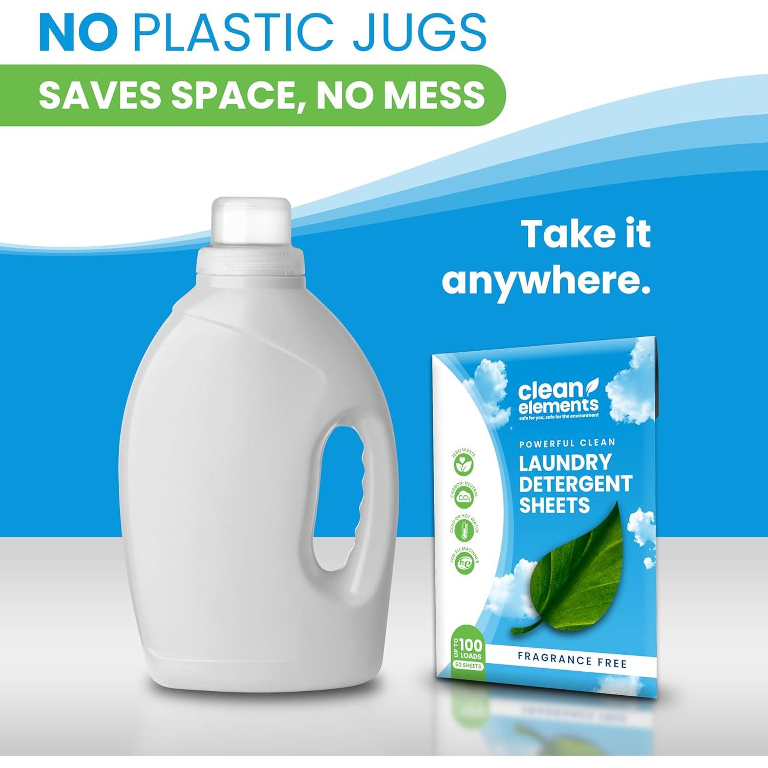 Hojas de detergente ecológicas Clean Elements 50 unidades