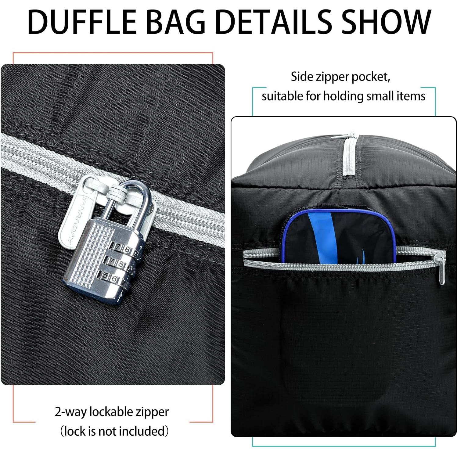 Bolsa de viaje plegable IFARADAY 75L resistente al agua - Negro