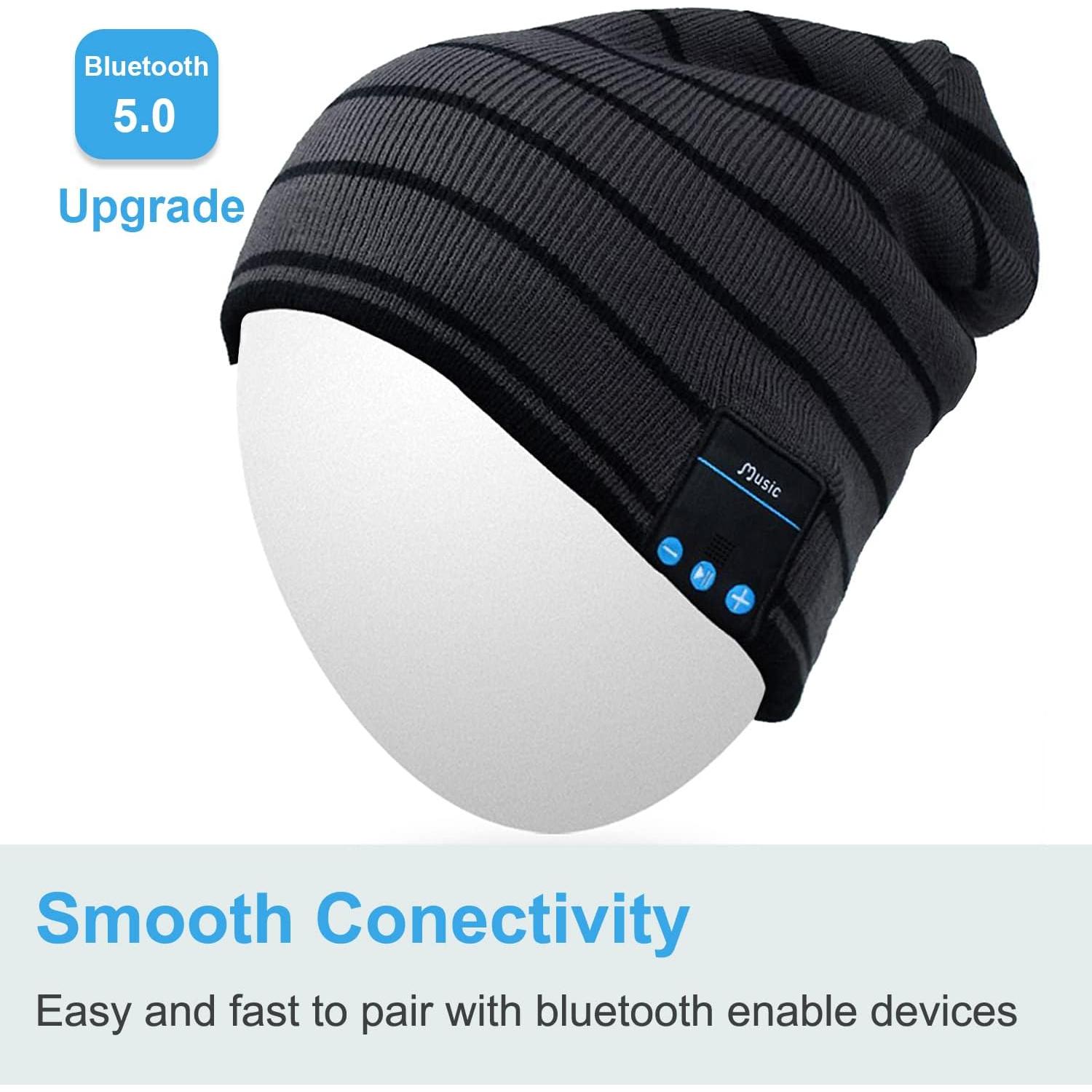 Gorro Beanie Bluetooth Rotibox Talla Única Gris para Deportes