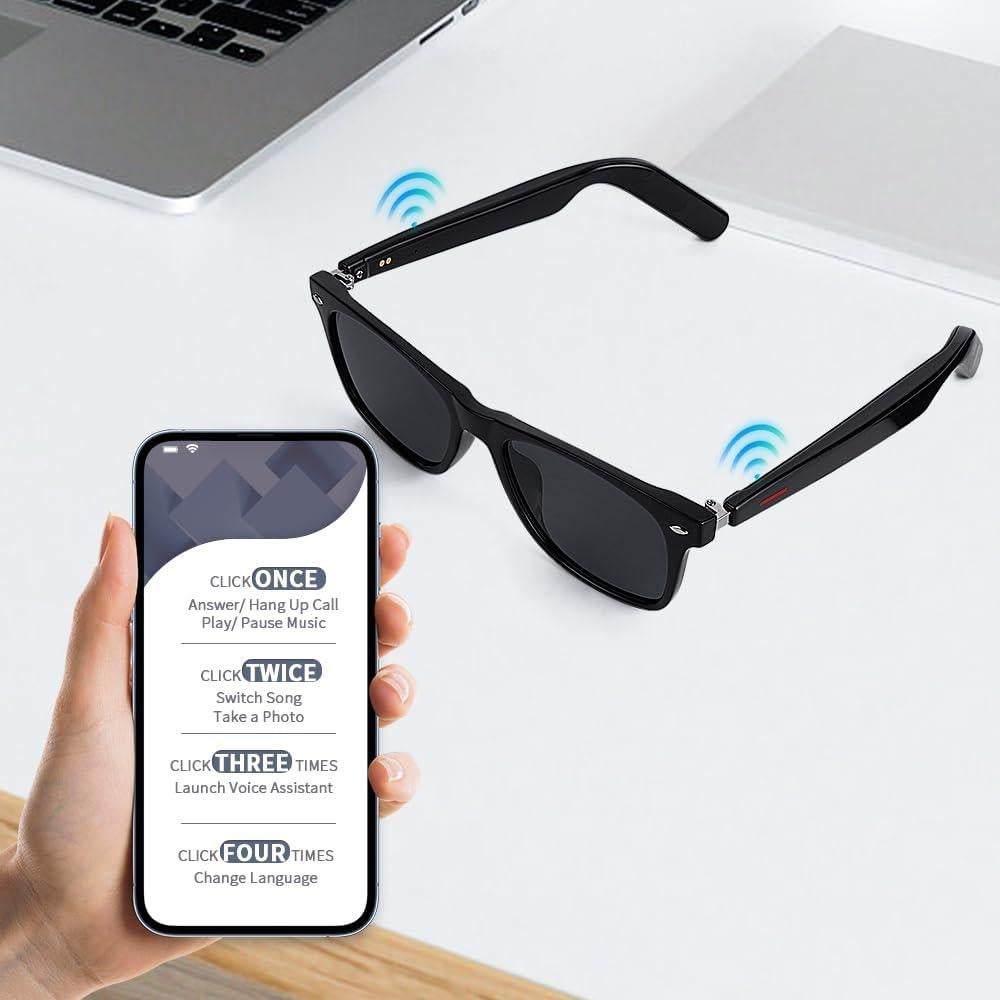Gafas Inteligentes Bluetooth E10-C Unisex con Música y Asistente