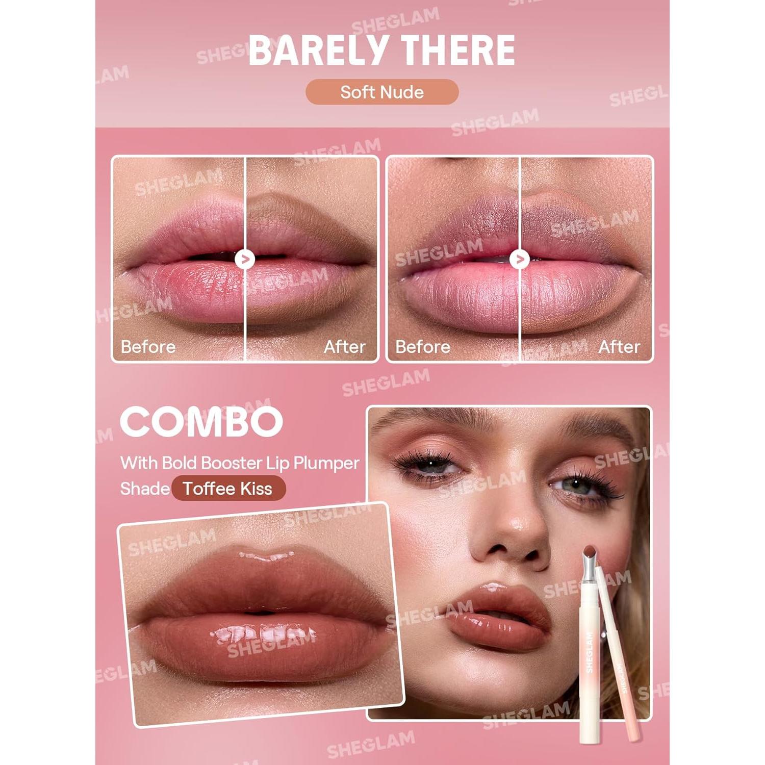 Lápiz Labial Voluminizador SHEGLAM Bold Booster Casi Invisible