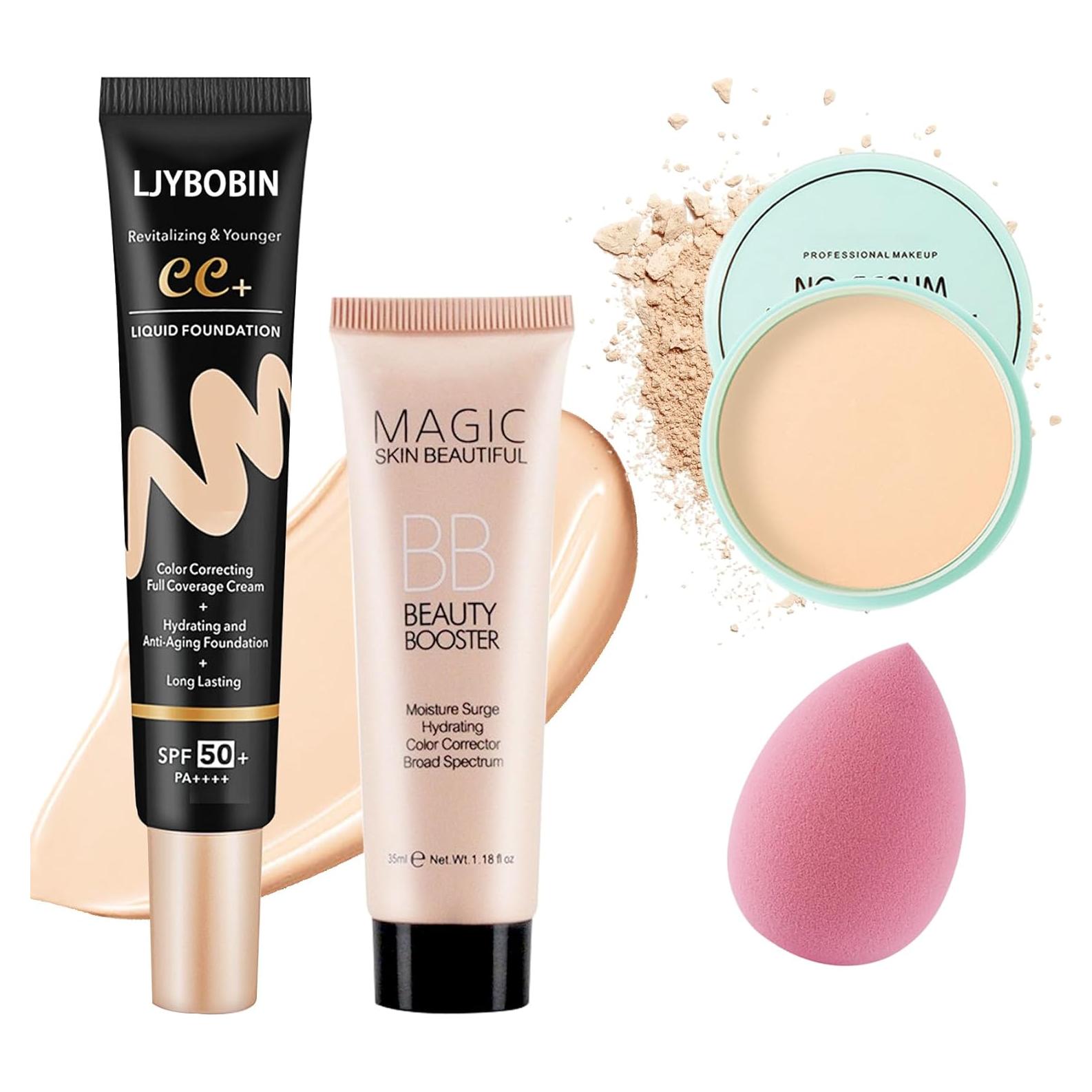 Crema CC Hidratante Natural 3 Pcs con Esponja - LJYBoBin