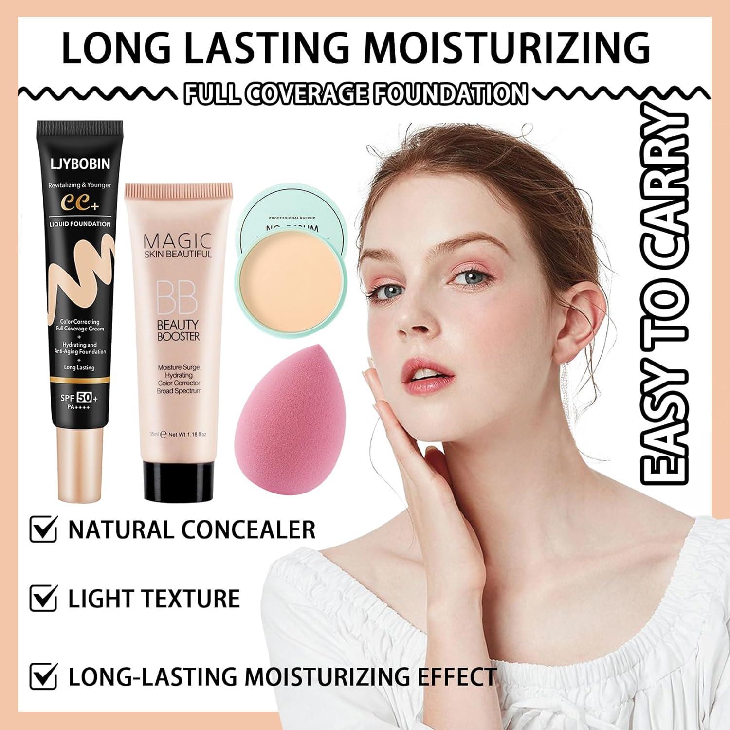 Crema CC Hidratante Natural 3 Pcs con Esponja - LJYBoBin