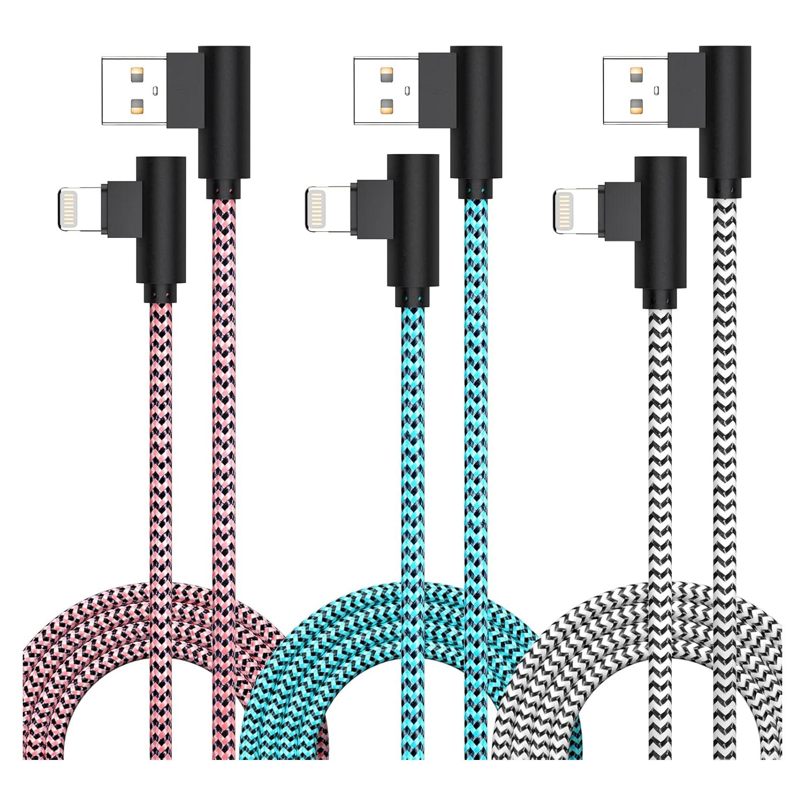 Paquete de 3 Cargadores Lightning FOXSEA 10FT Carga Rápida