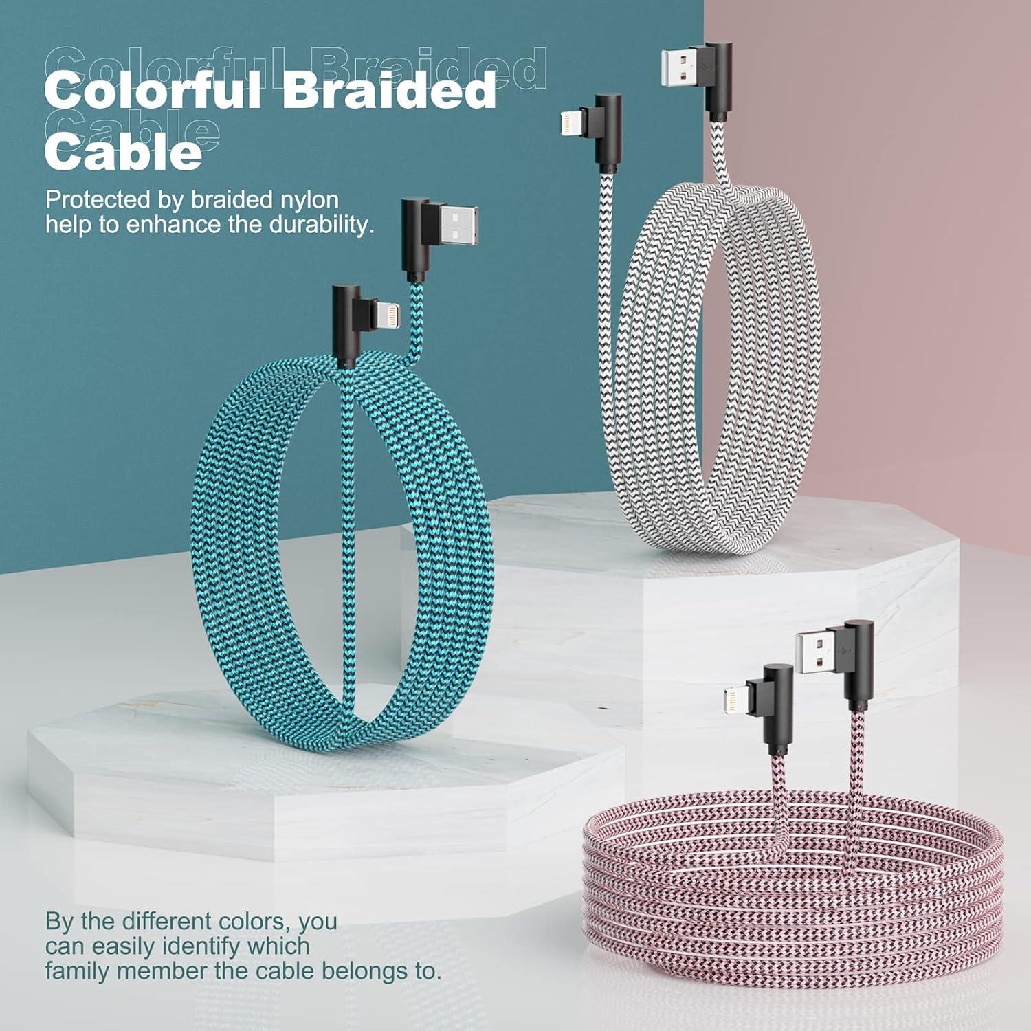 Paquete de 3 Cargadores Lightning FOXSEA 10FT Carga Rápida