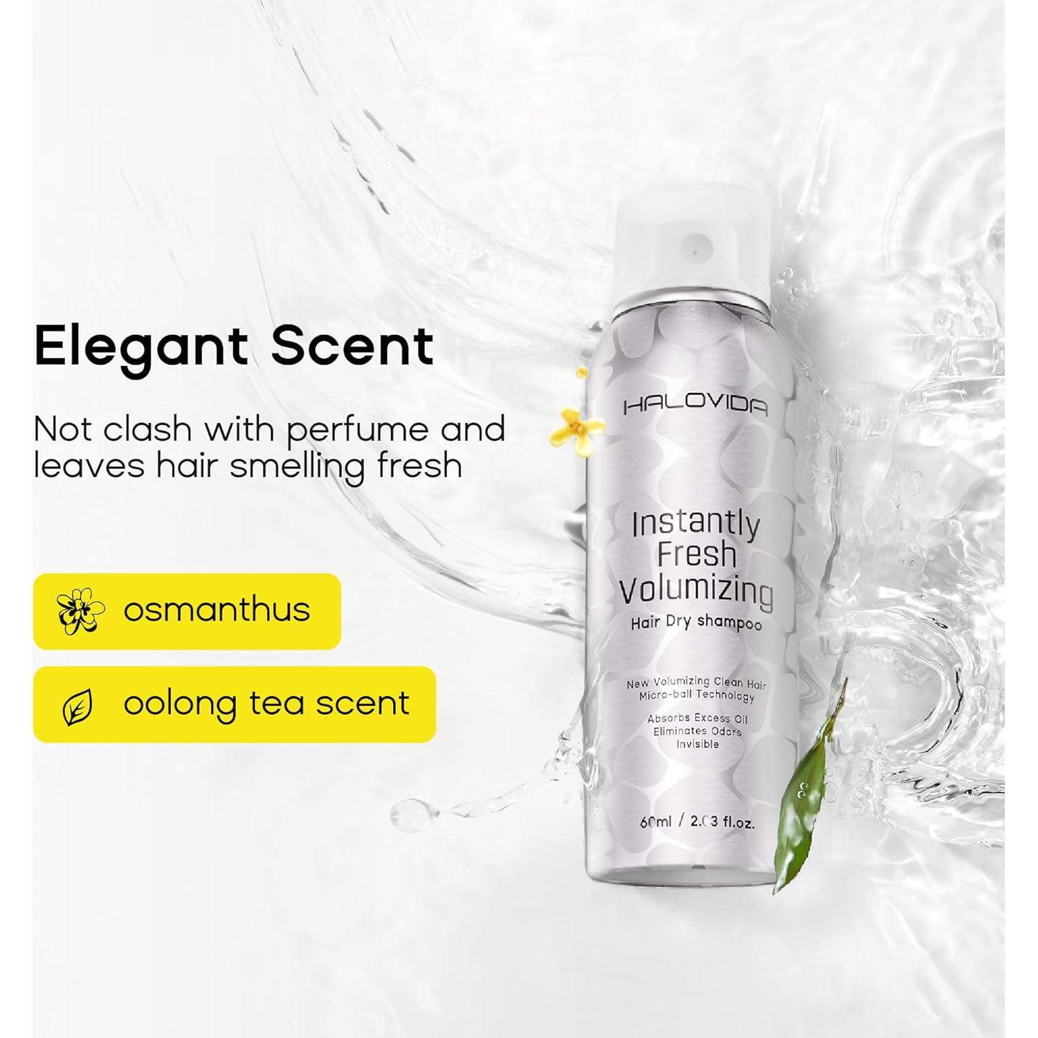 Champú Seco HALOVIDA 60 ml para Mujeres - Sin Residuo Blanco