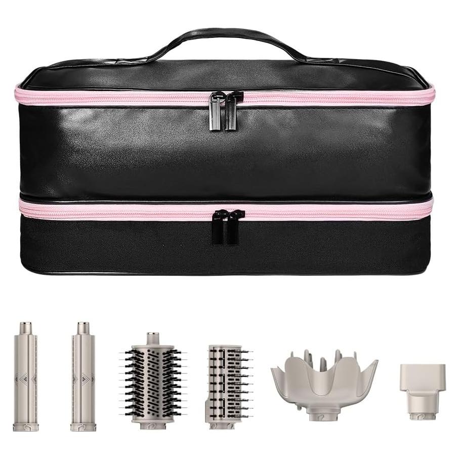 Bolsa Organizadora de Cuero PU para Secador de Pelo Negro