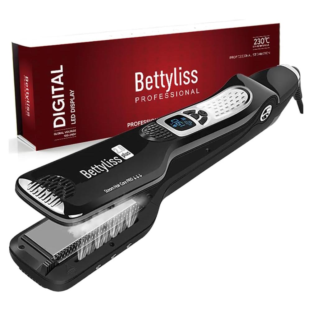Plancha de Pelo de Vapor Bettyliss Profesional 30.48cm Negro