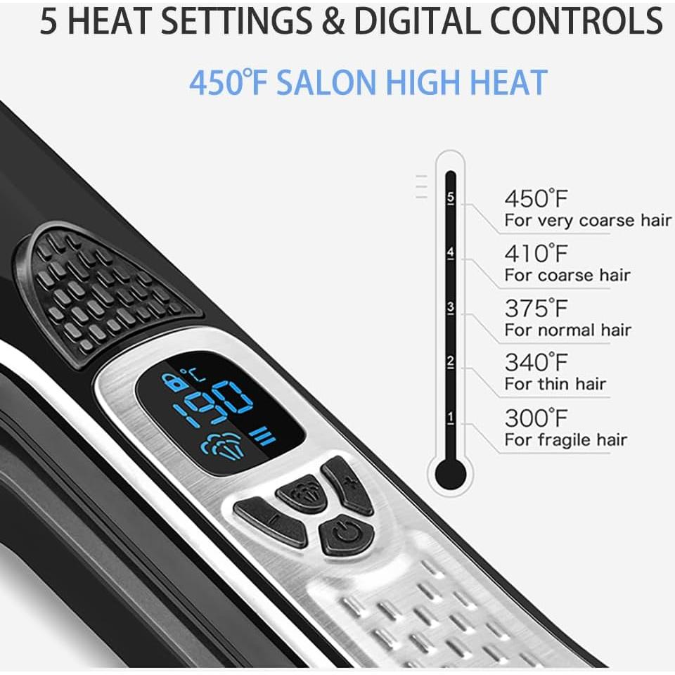 Plancha de Pelo de Vapor Bettyliss Profesional 30.48cm Negro