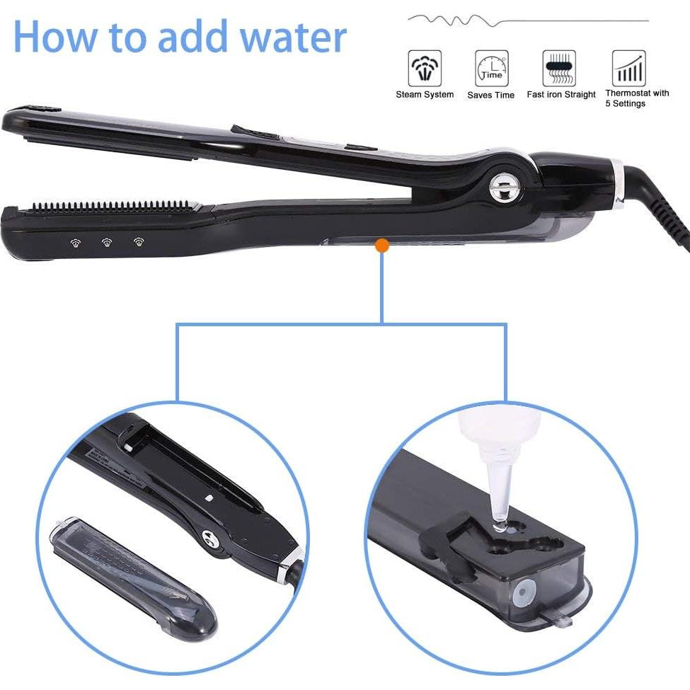 Plancha de Pelo de Vapor Bettyliss Profesional 30.48cm Negro