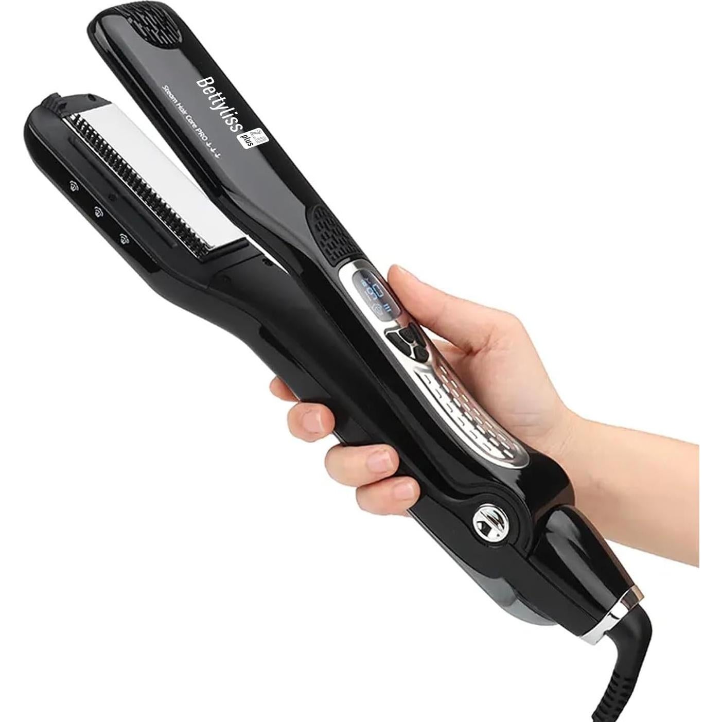 Plancha de Pelo de Vapor Bettyliss Profesional 30.48cm Negro