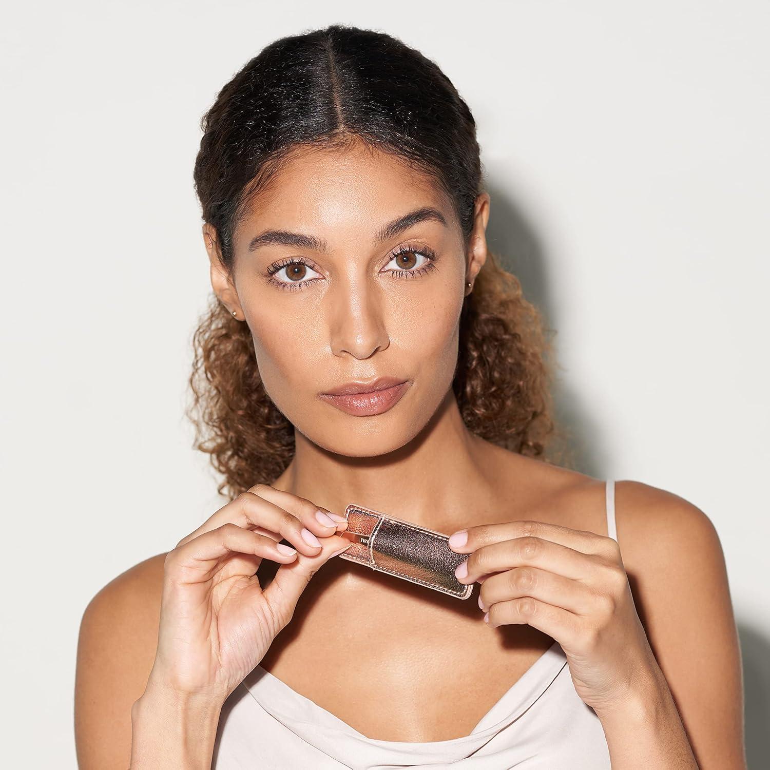 Pinzas Mini Anguladas Tweezerman Oro Rosa con Estuche