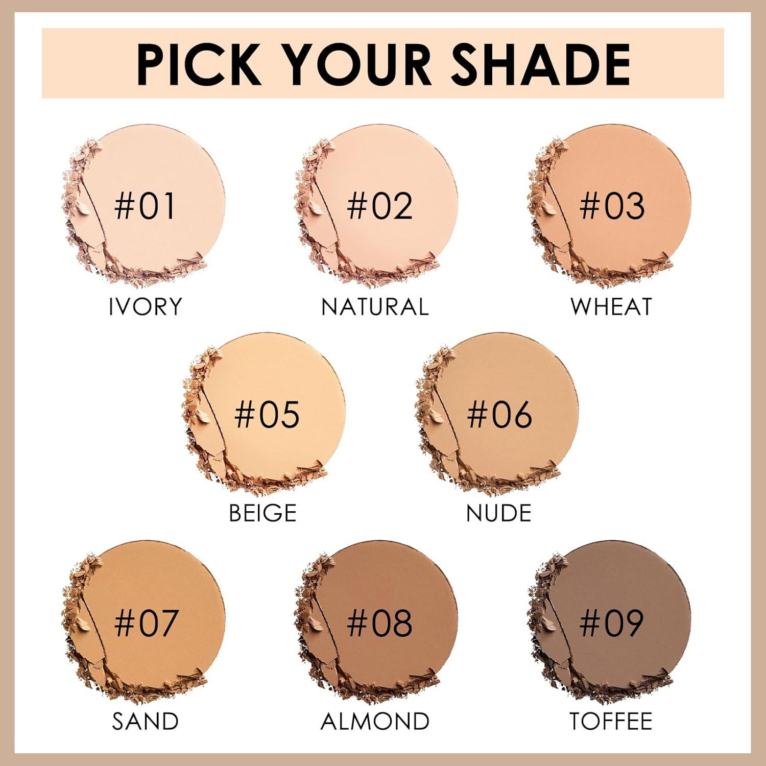 Polvo Compacto FOCALLURE #01 Marfil, Acabado Mate 8.2g