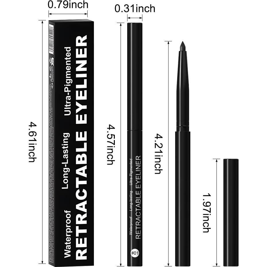 Delineador de Ojos en Gel Evpct Negro a Prueba de Agua 1Pcs