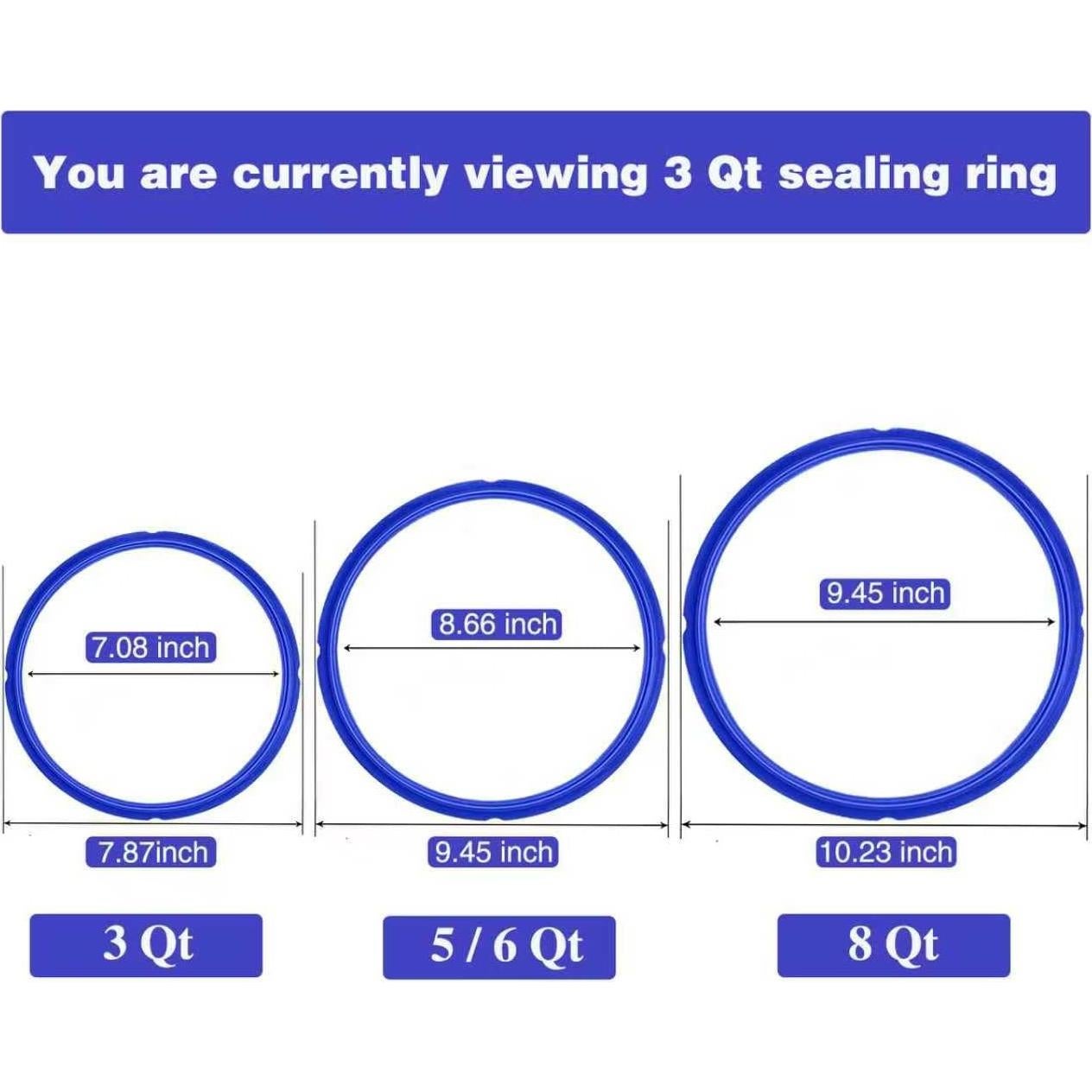 Paquete de 3 Anillos de Sellado para Instant Pot 3 Qt