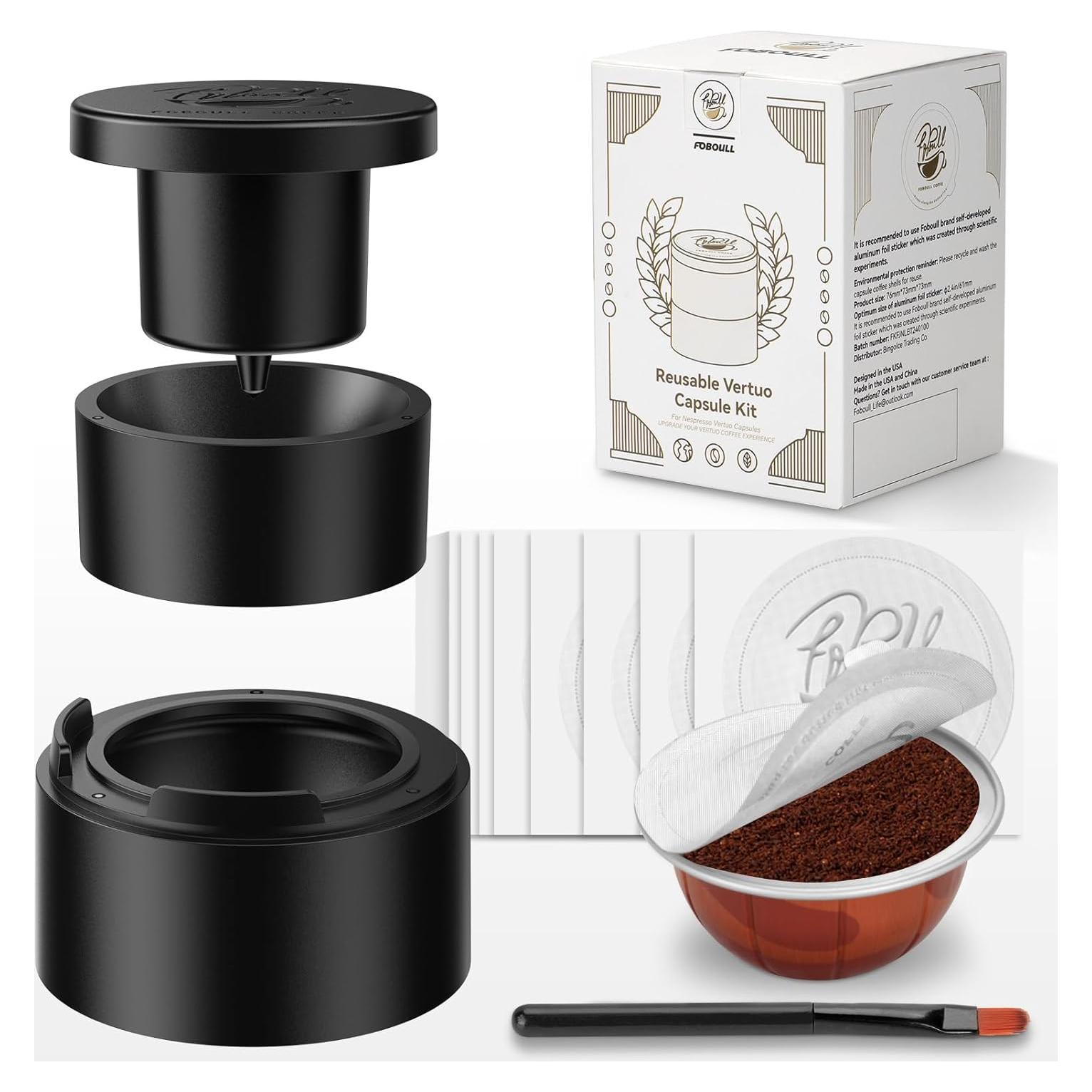 Kit de Cápsulas Reutilizables Foboull para Nespresso Vertuo 49 Piezas